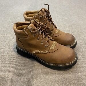 Ariat Boots Womens Size 7 Brown Leather Lace Up Ankle Rugged Workwear 10001256